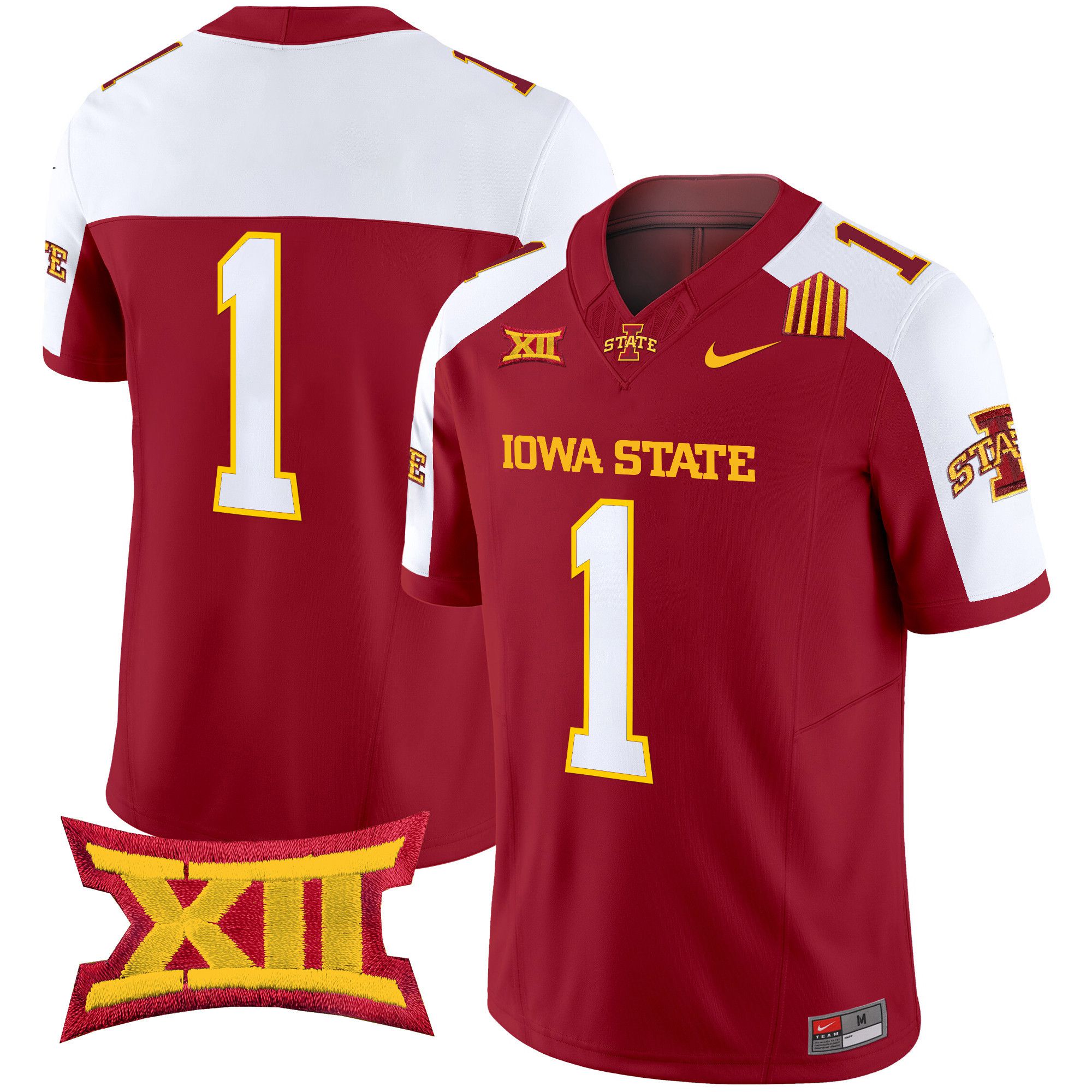 Men Iowa State Cyclones #1 No Name Red Nike 2024 Vapor Limited NCAA Jersey->->NCAA Jersey